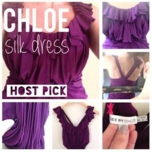 Chloe Purple Silk Dress NWT